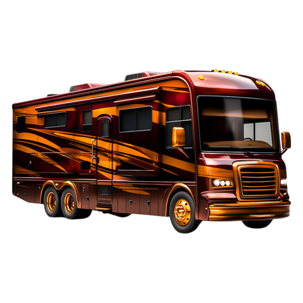 Colorful Luxury RV with Sleek Design and Vibrant Accents png