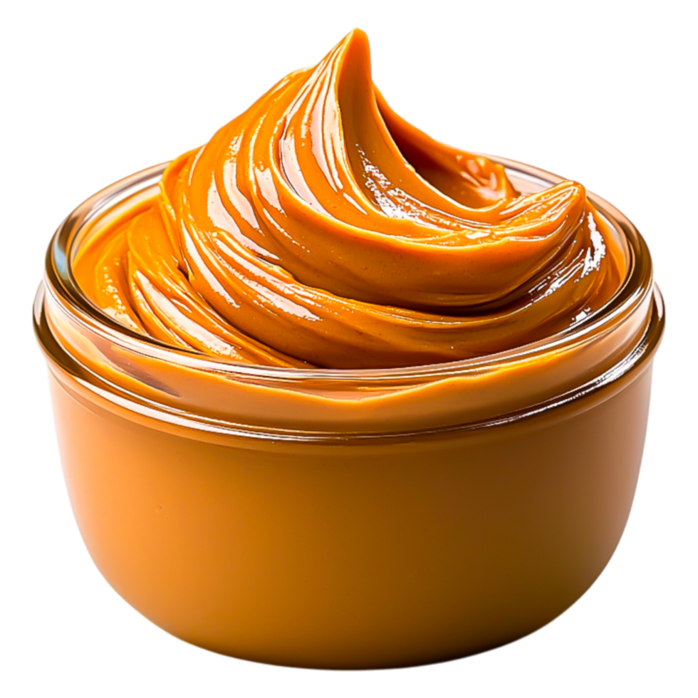 Smooth and Creamy Peanut Butter in Glass Jar for Gourmet Food png