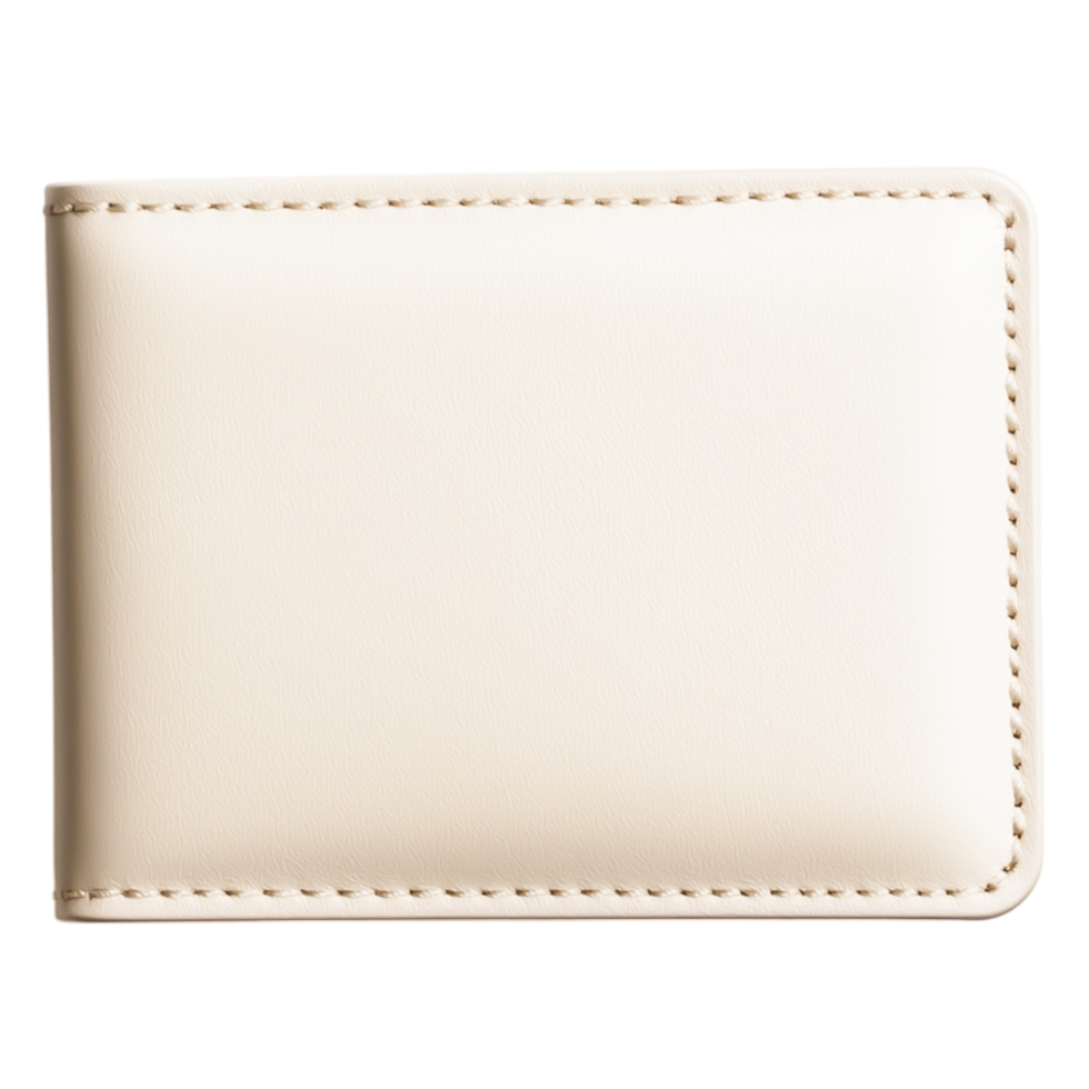 Elegant Minimalist White Leather Wallet on a Solid Background png