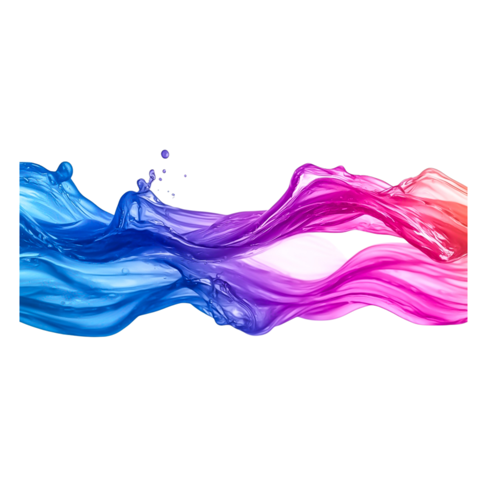 Colorful Abstract Waves of Blue and Pink Liquid Flowing Together png