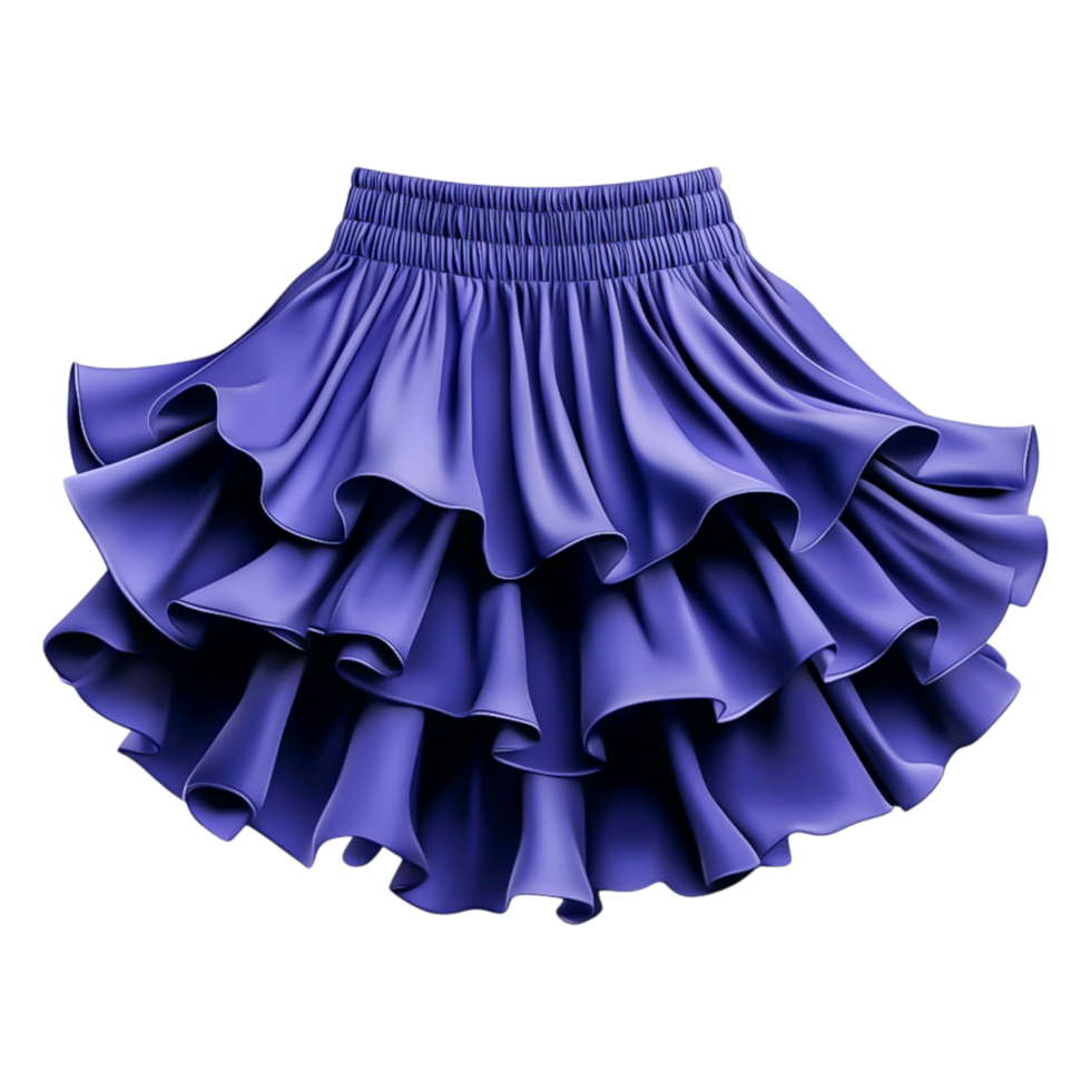 Elegant Purple Ruffled Skirt with Soft Fabric and Stylish Design png