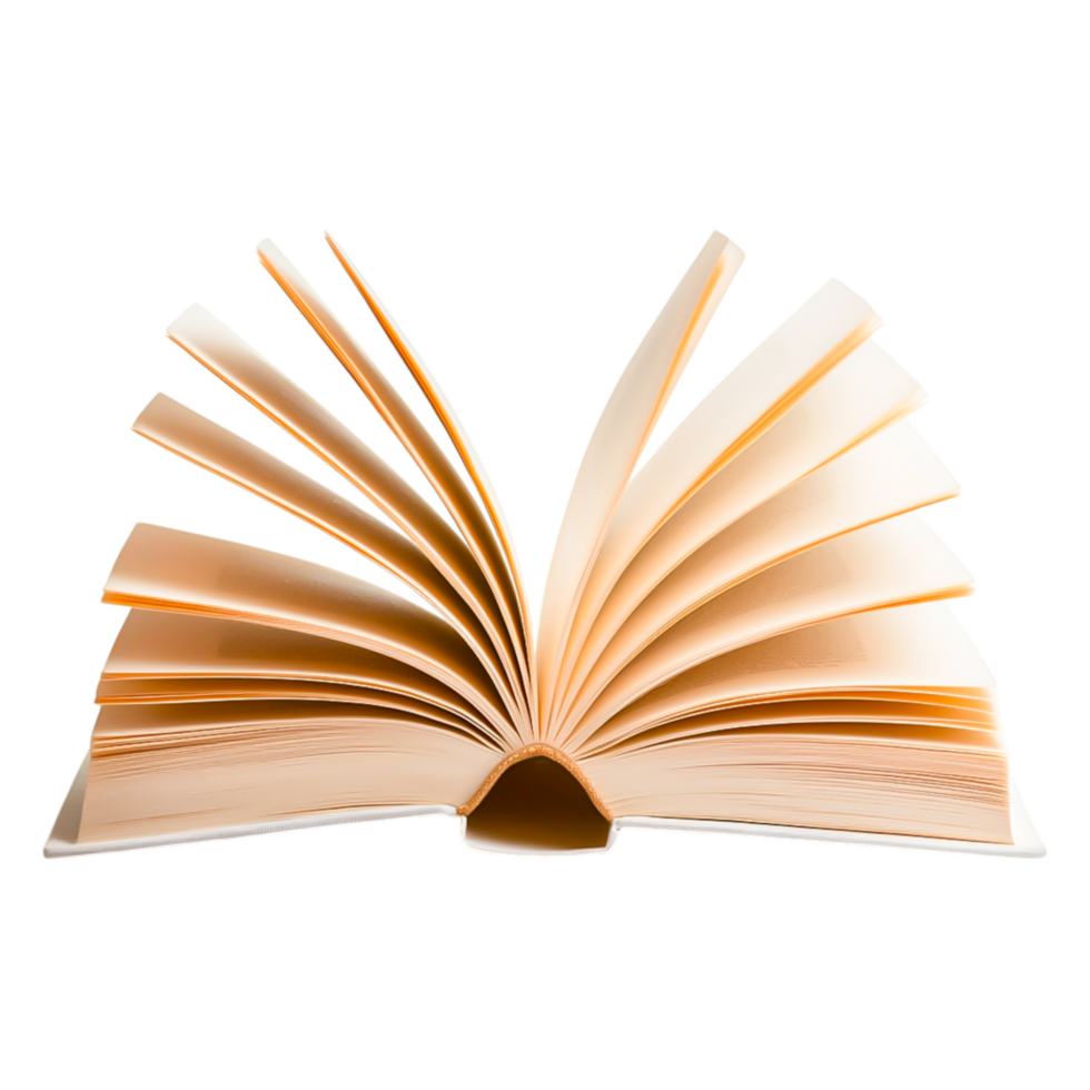 Open Book with Fanned Pages Displaying Knowledge png