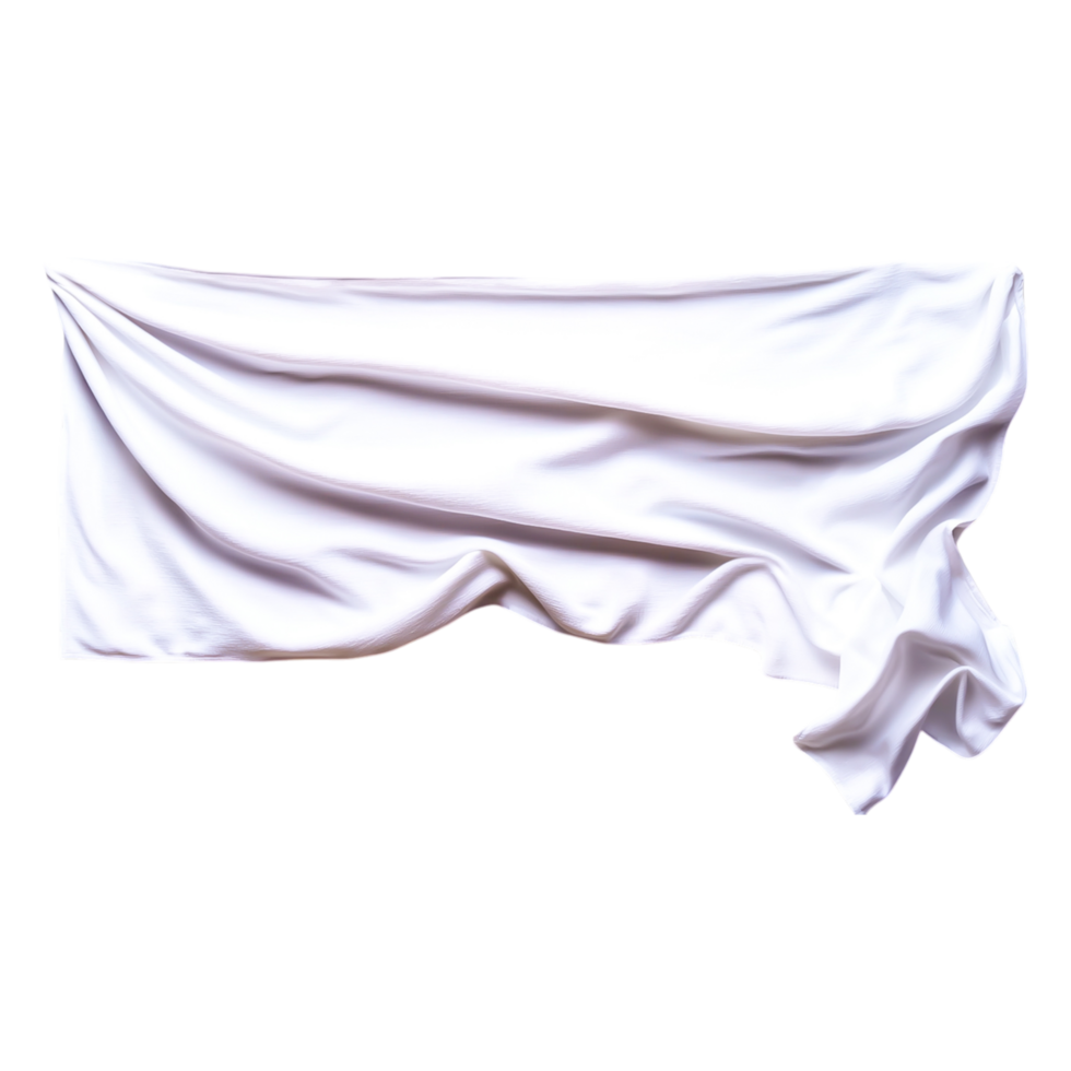 Soft White Fabric Draped Elegantly on a Table or Surface png