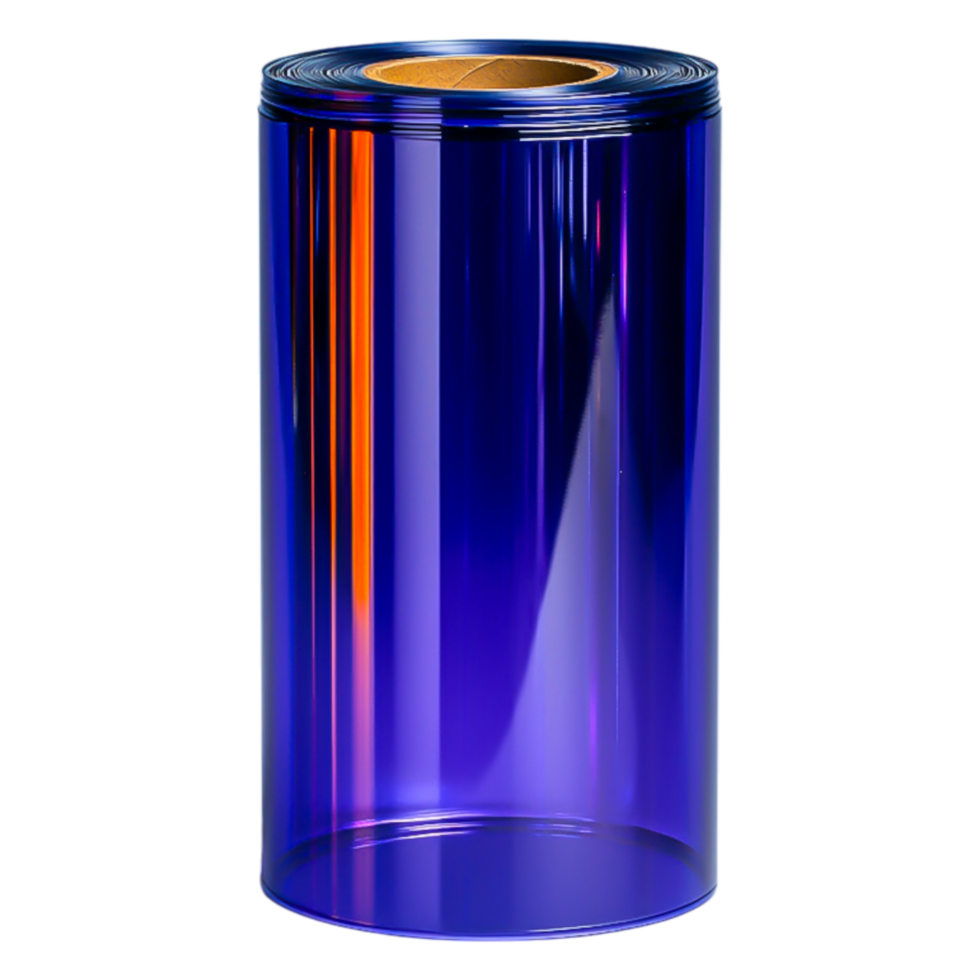 Transparent Blue Roll with Glossy Surface for Creative Projects png