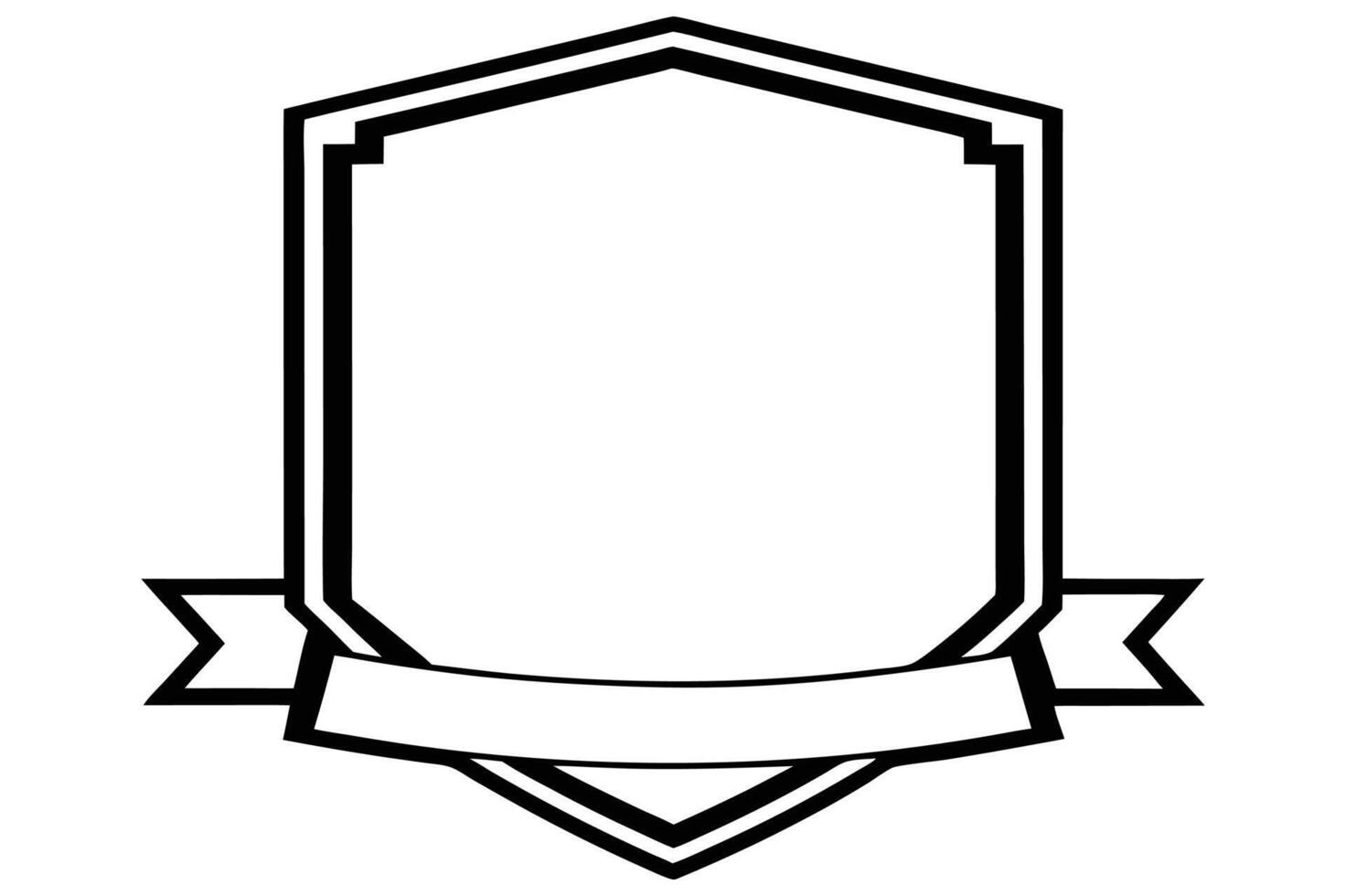 Vintage-Inspired Shield Design with Bold Black and White Contrast vector