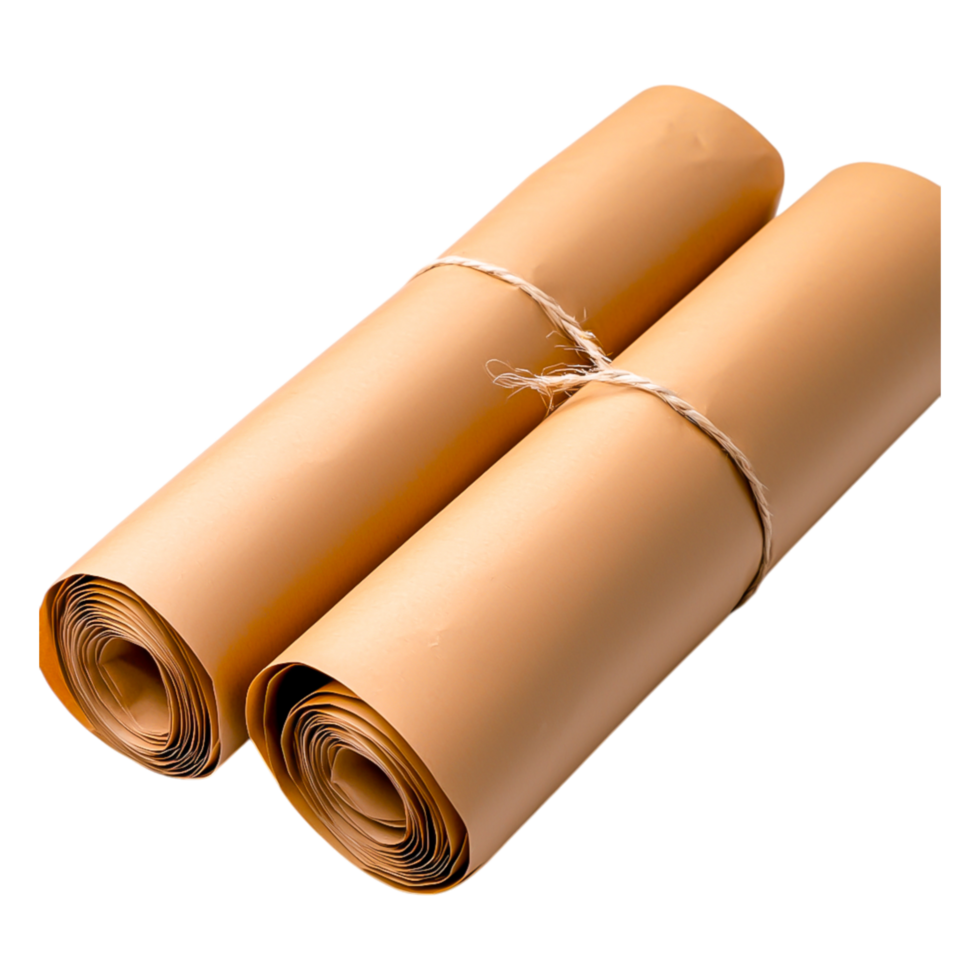 Rolled Craft Paper Stacks Tied with String for Art Projects png