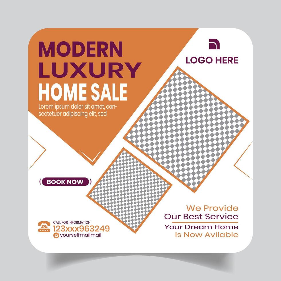 Real Estate Digital Advertisement Post Design vector