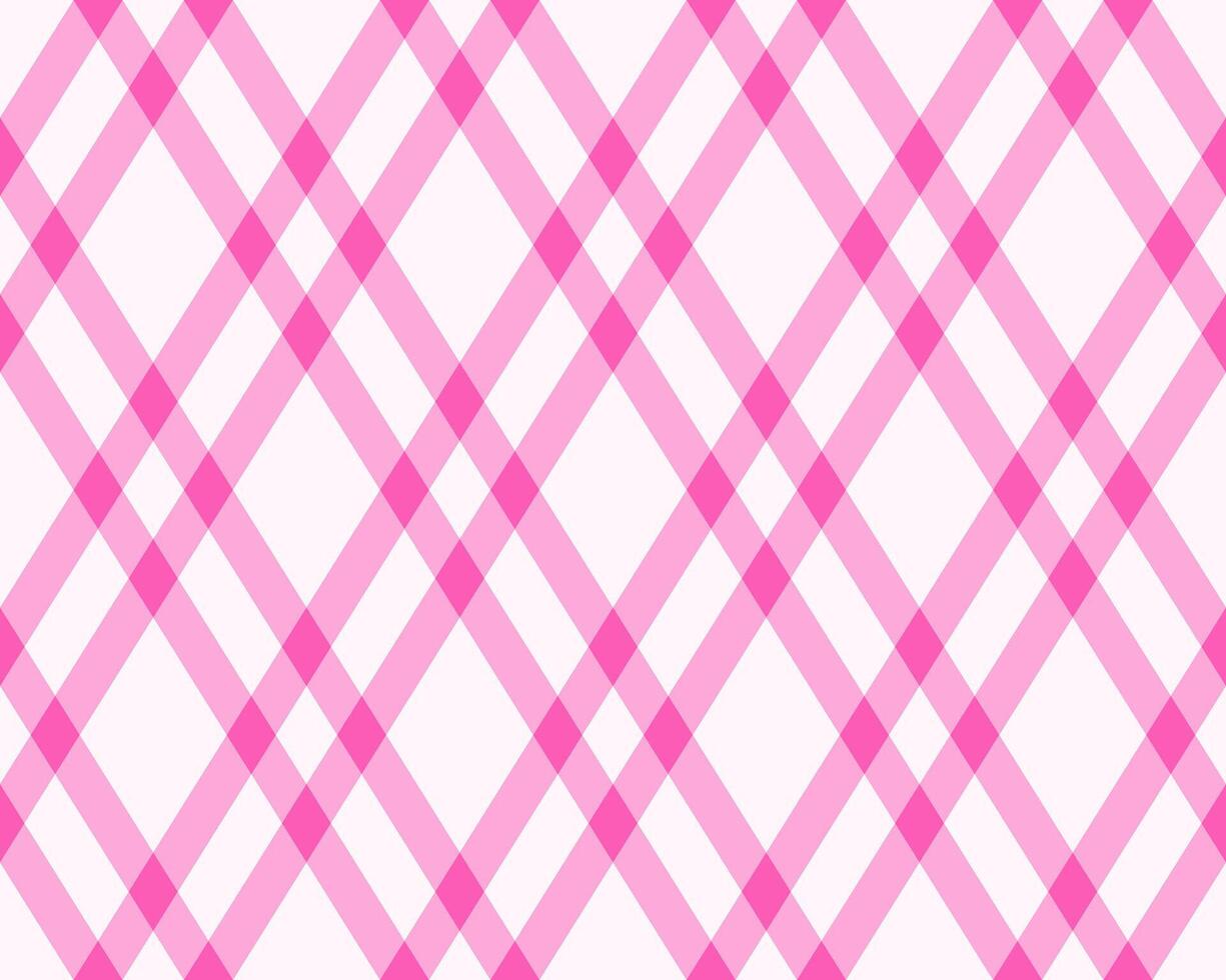 Delightful pink and white diagonal plaid pattern. Perfect for backgrounds, textiles, websites, and more. Clean, modern design adds a touch of feminine charm. Versatile and visually appealing. vector