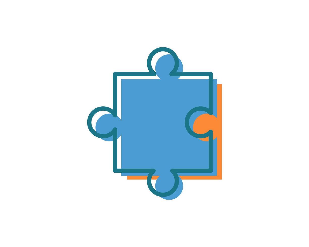 A vibrant, minimalist puzzle piece icon design. Perfect for presentations, websites, or app interfaces needing a clean, modern solution for representing connection, teamwork, or problemsolving. vector