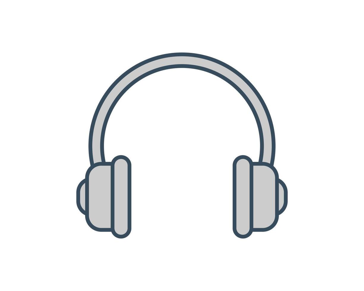 Simple, clean illustration of headphones. Perfect for websites, apps, and presentations needing an audio or music icon. Stylish design, suitable for modern interfaces and branding. vector