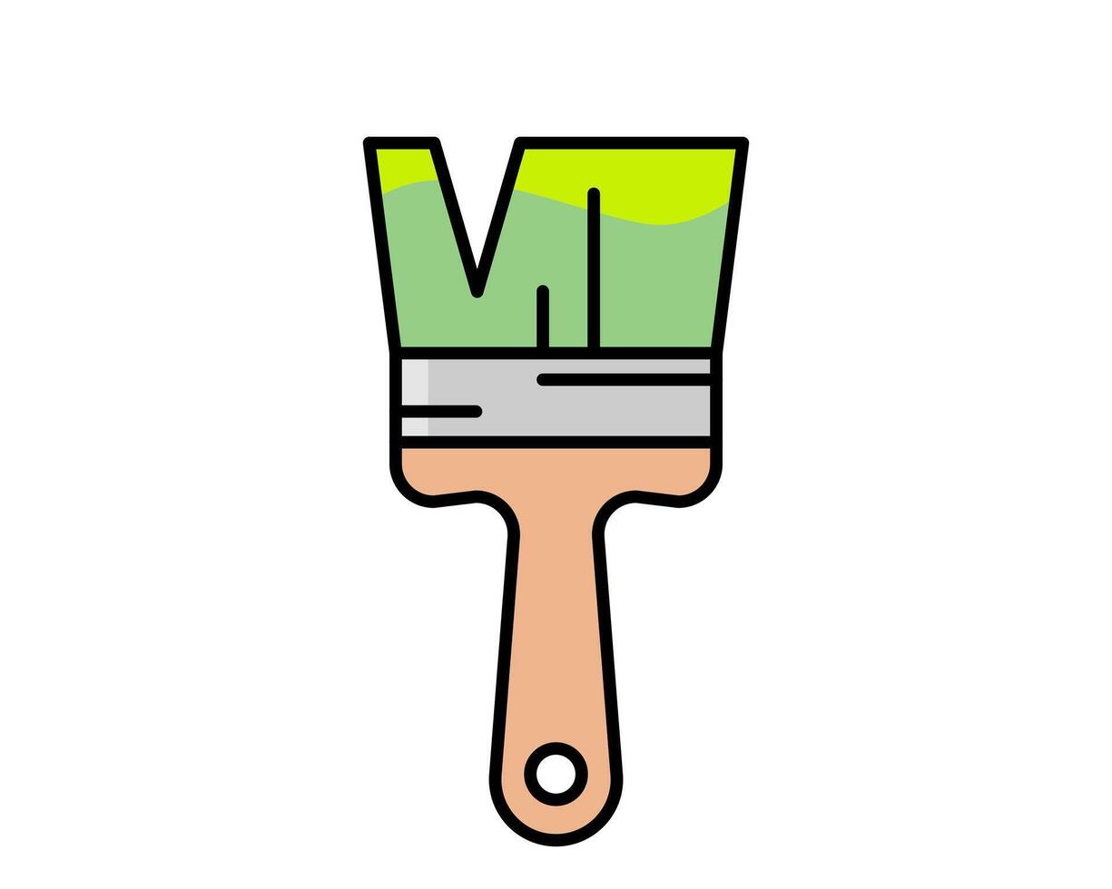 Vibrant paintbrush illustration, perfect for DIY, home improvement, art, and design projects. Clean, flat design style, easily adaptable for various applications. vector