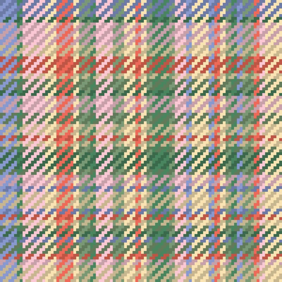 Stylish pixelated textile pattern in muted greens, pinks, and corals. Perfect for fashion, home decor, or website backgrounds. A modern, geometric design with a soft, textured feel. vector