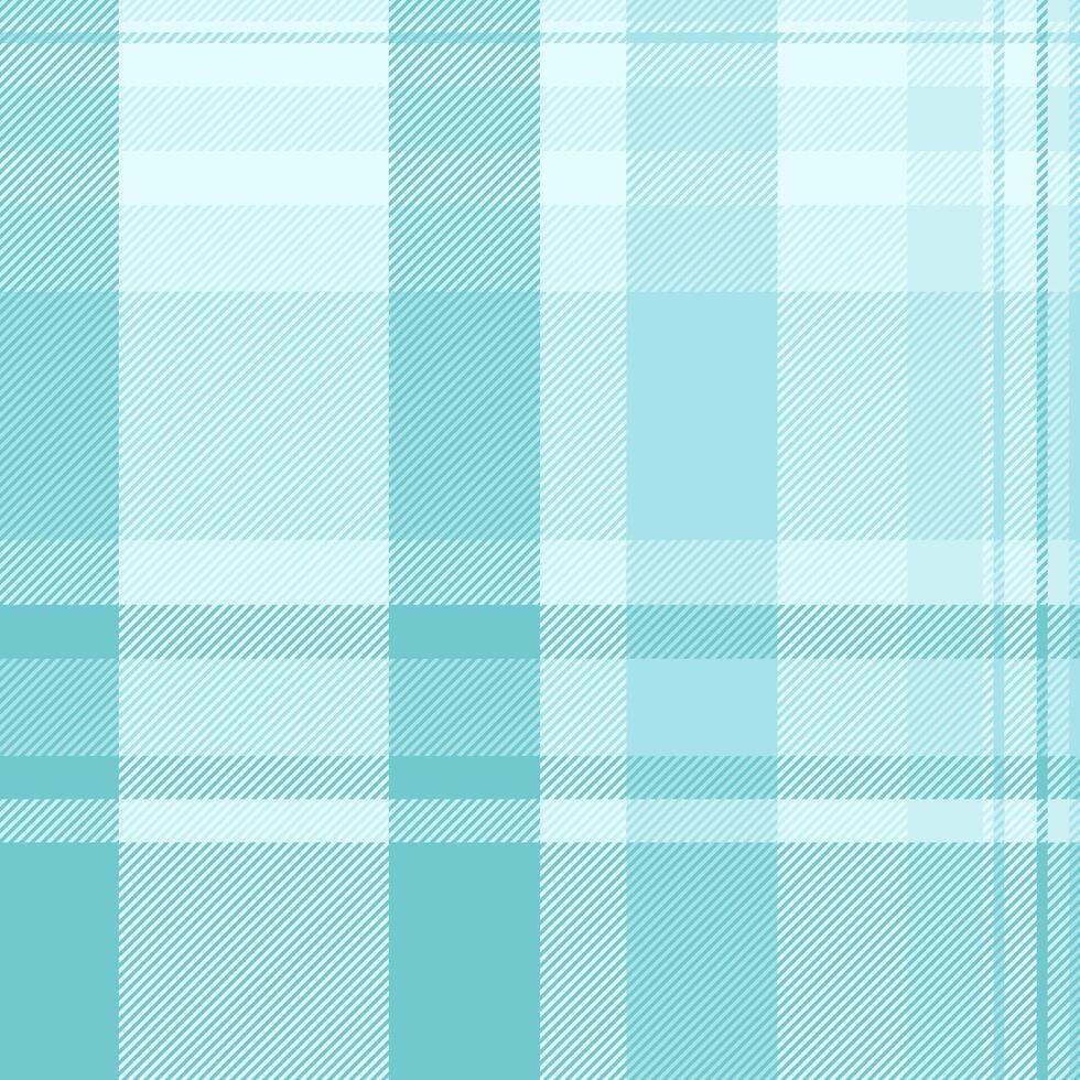 Linear check texture seamless, presentation tartan plaid. Home pattern textile fabric background in light and light cyan colors. vector