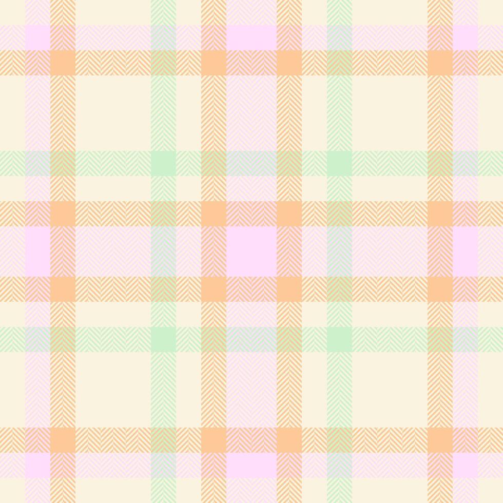 Short check textile background, windowpane texture seamless pattern. Autumn plaid fabric tartan in beige and light colors. vector