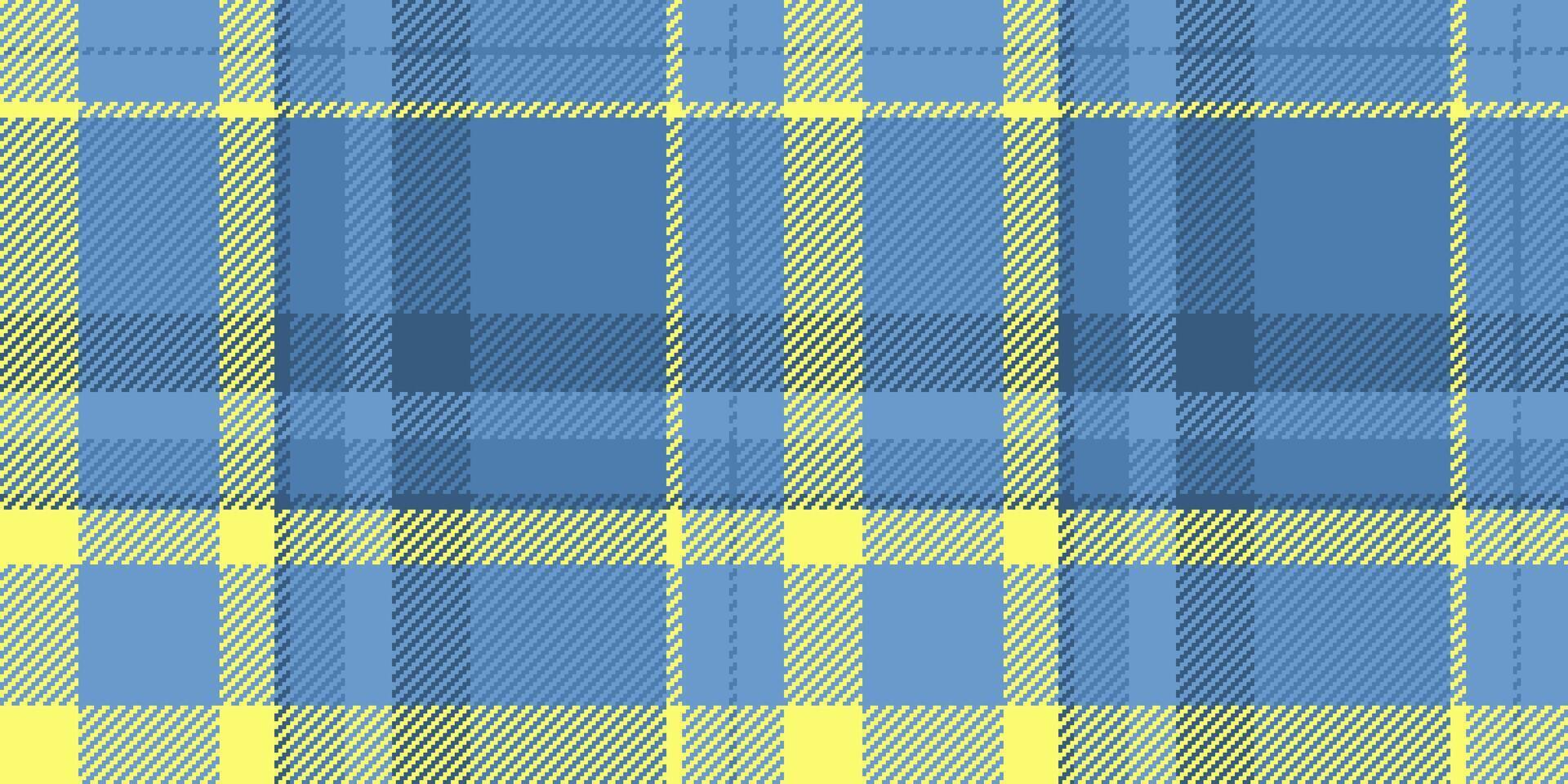 Vibrant pastel blue and yellow plaid pattern. Perfect for textile design, website backgrounds, or fashion projects. Seamless repeat texture offers versatile design potential. vector