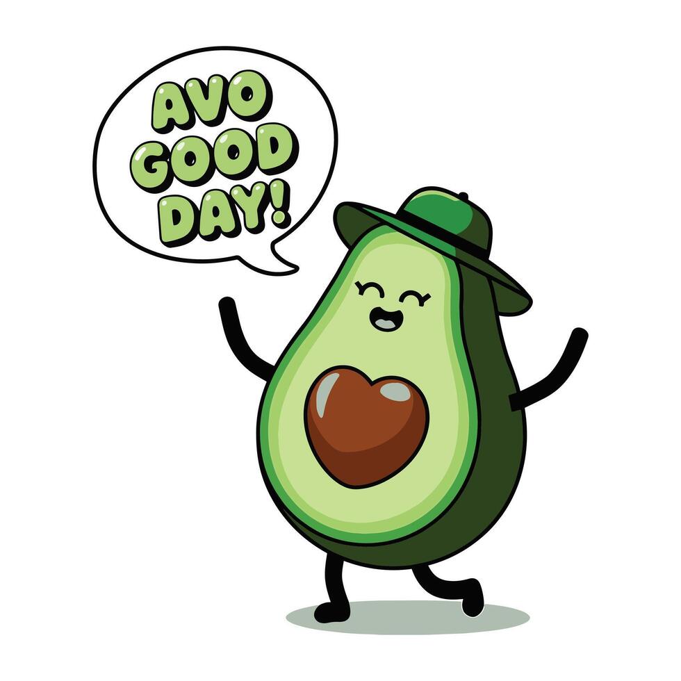 Avo Good Day T Shirt Design Cheerful Avocado vector