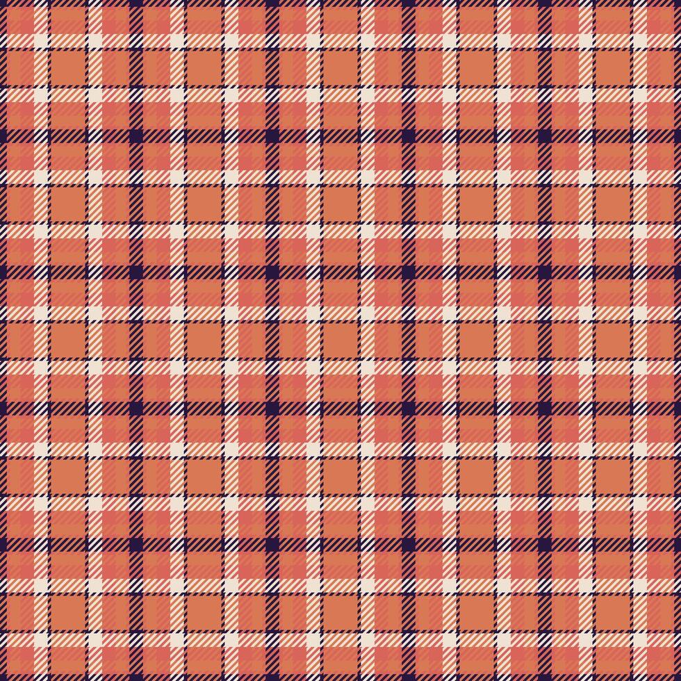 Winter tartan texture fabric, official pattern plaid . Nice check seamless background textile in orange and red colors. vector
