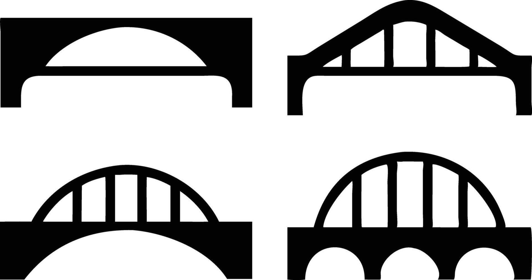 Scenic Set of Bridges Silhouette for Urban Landscapes vector