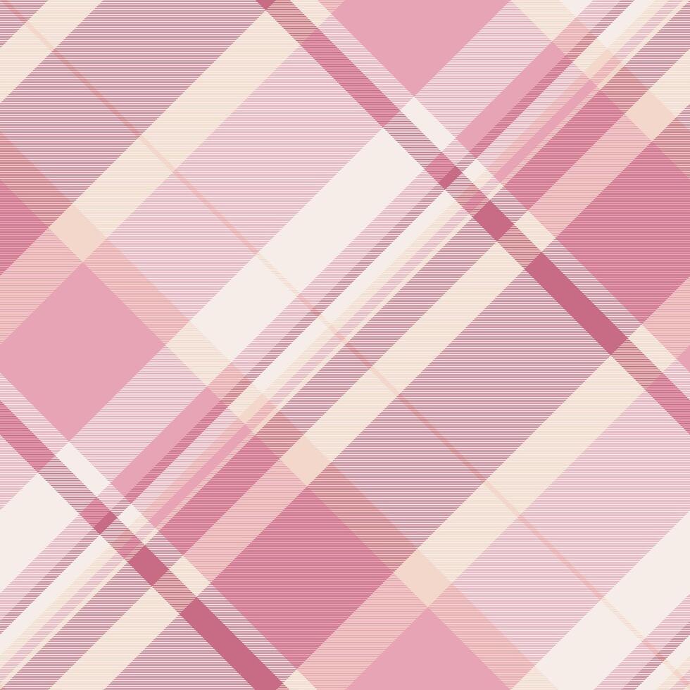 Elegant pink and cream diagonal plaid pattern. Perfect for textile design, website backgrounds, or fashion projects. Subtle texture adds visual interest. A versatile and stylish design. vector