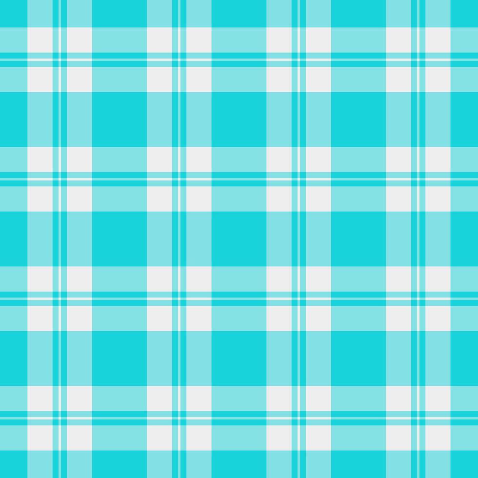 Vibrant turquoise and white plaid pattern. Perfect for textile design, website backgrounds, or crafting projects. Clean, simple, and visually appealing. vector