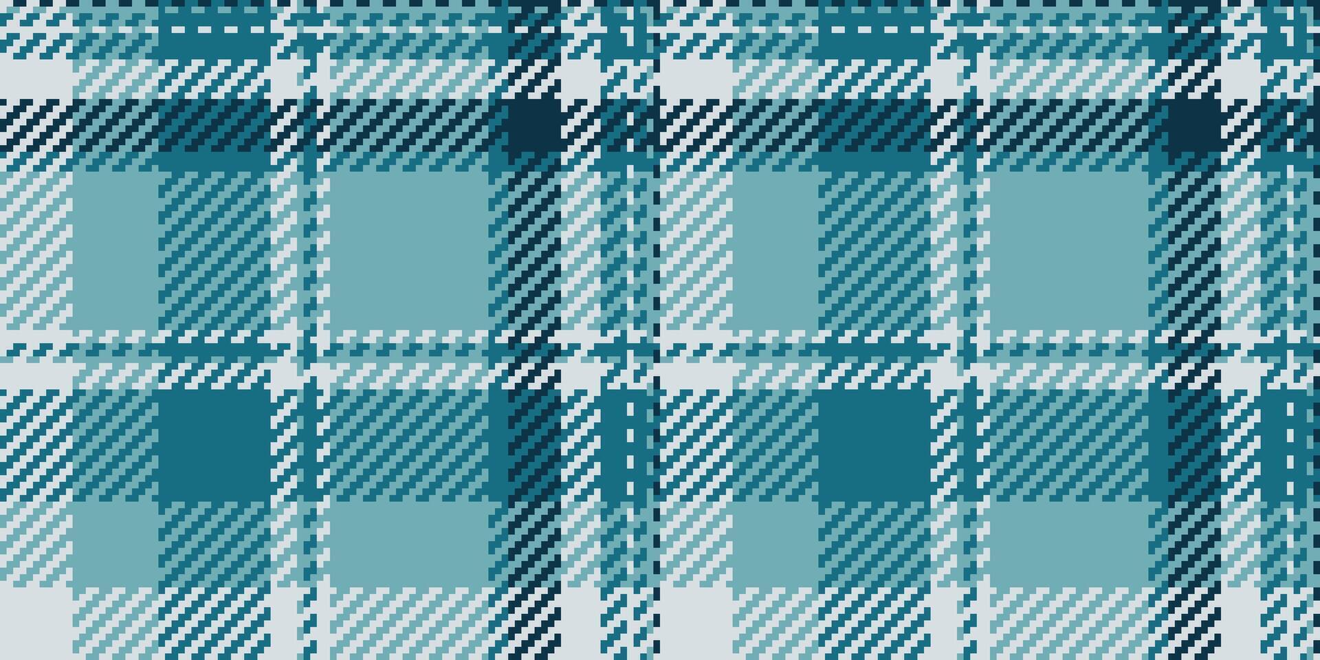 Decorate textile texture fabric, new year pattern tartan. Scratch plaid background seamless check in cyan and spa blue colors. vector