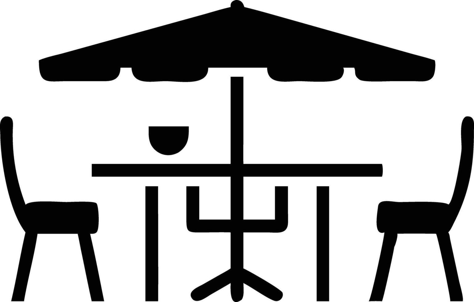 Relaxing Cafe Rooftop Coffee Table Silhouette Art vector