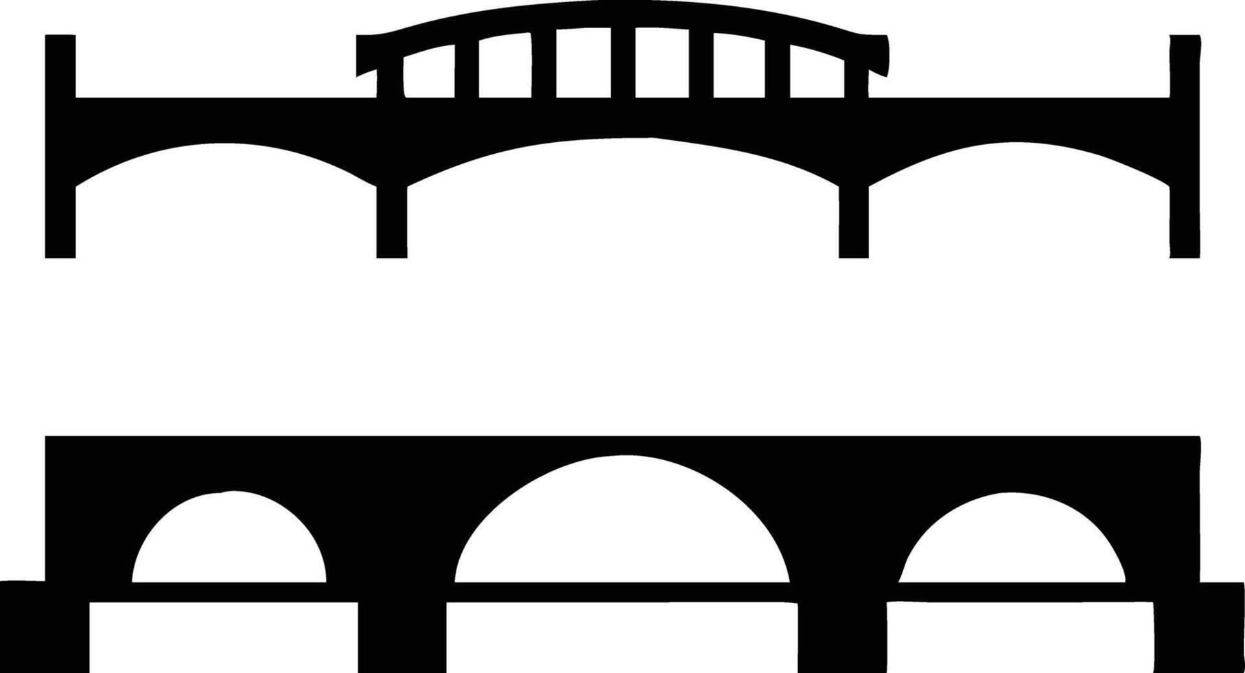 Iconic Set of Bridges Silhouette for Skyline Graphics vector