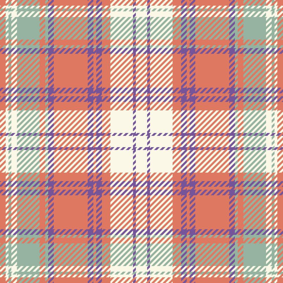 Drawing background textile check, repeat plaid texture. Sewing pattern tartan fabric seamless in red and old lace colors. vector