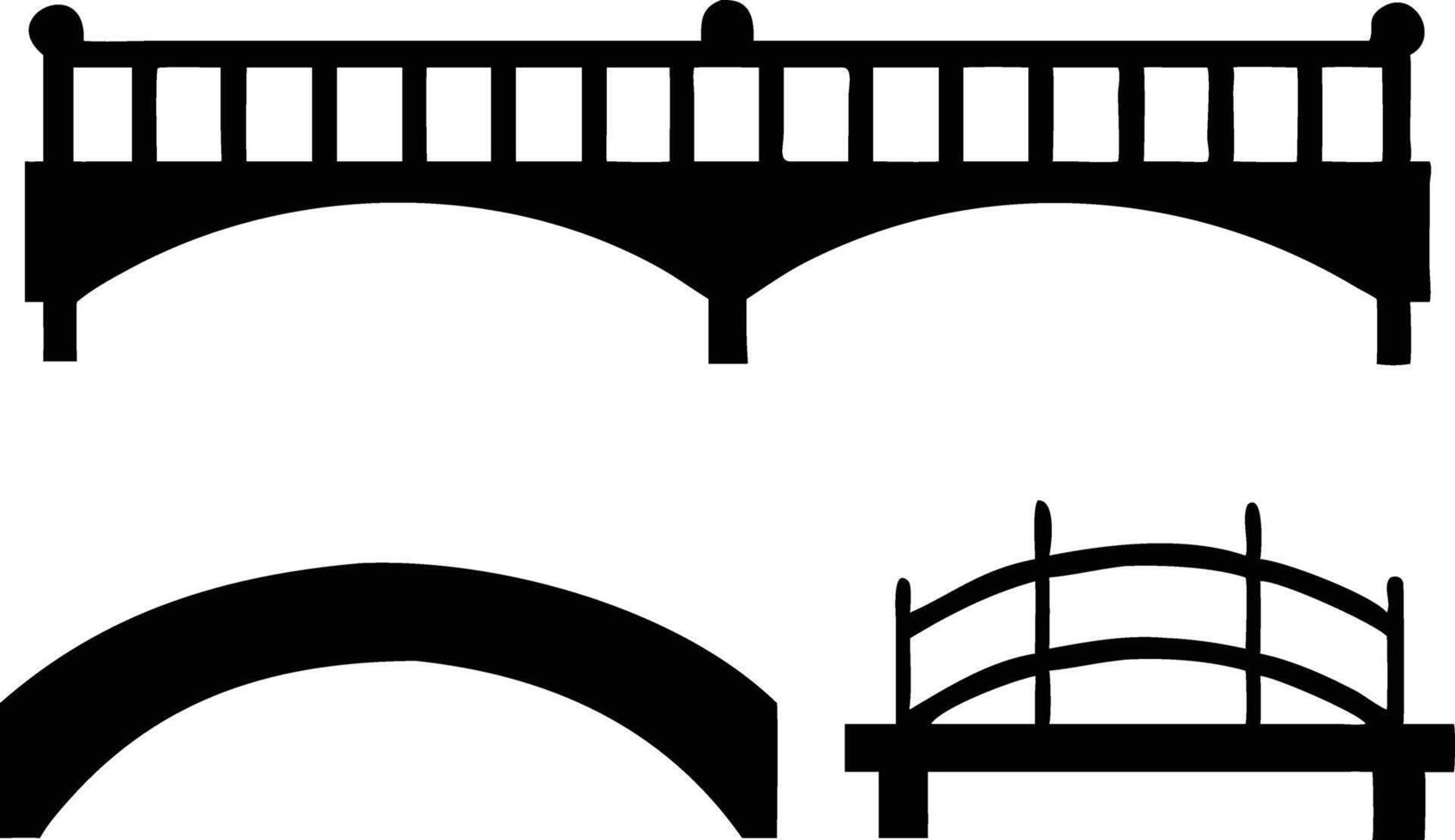 Elegant Set of Bridges Silhouette Illustration Collection vector