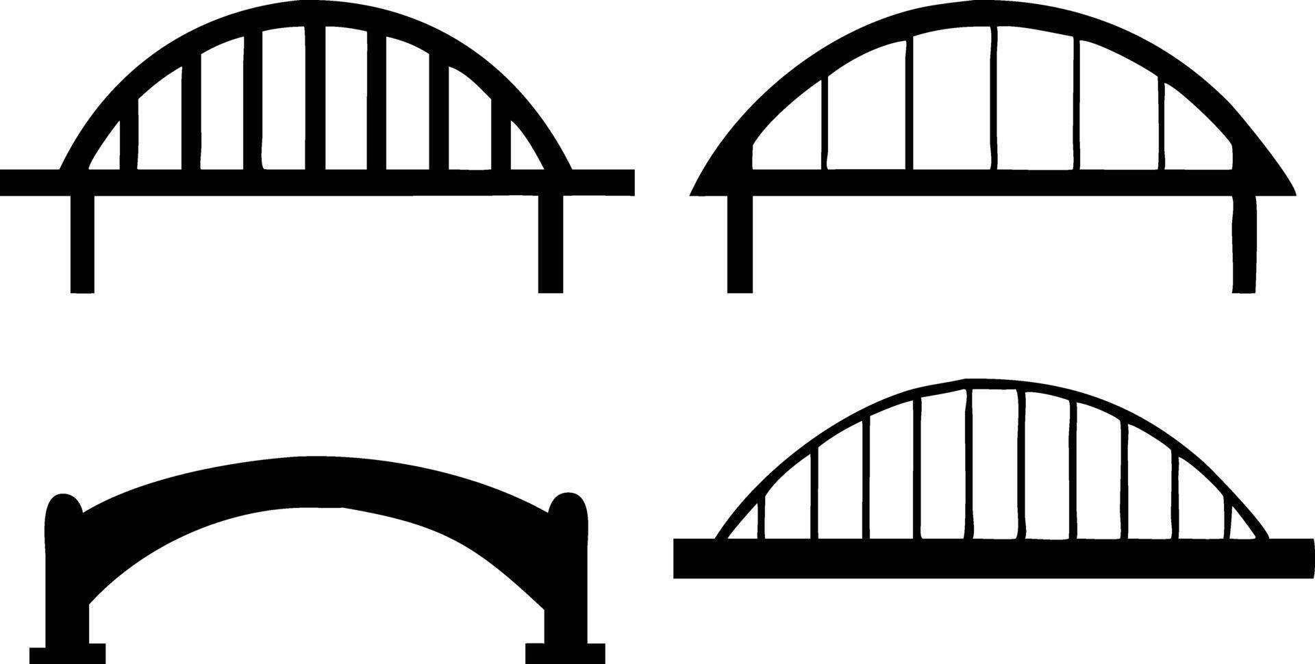 Modern Set of Bridges Silhouette for Architectural Art vector