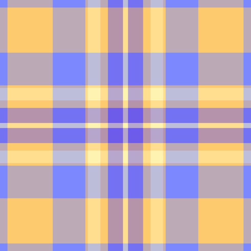 Vibrant pastel plaid pattern in shades of yellow, blue, and lilac. Perfect for textile design, website backgrounds, or scrapbooking projects. vector