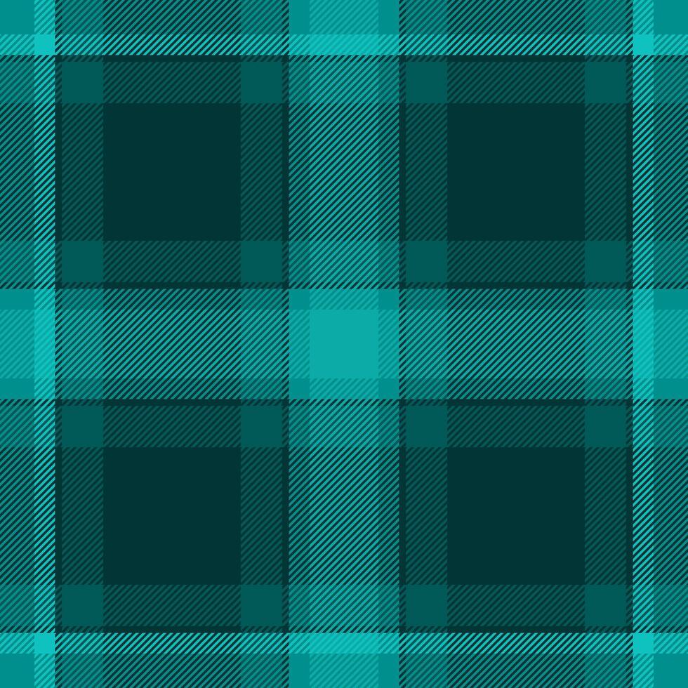 Factory tartan background fabric, oriental check seamless textile. Fur pattern plaid texture in dark and teal colors. vector