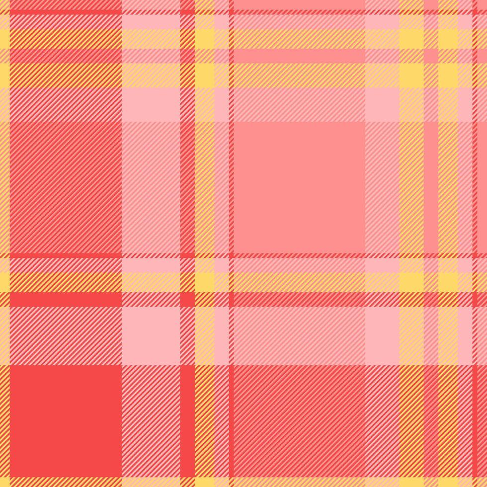 Nostalgic plaid check, heritage tartan textile background. Birthday seamless fabric texture pattern in red and pretty red colors. vector