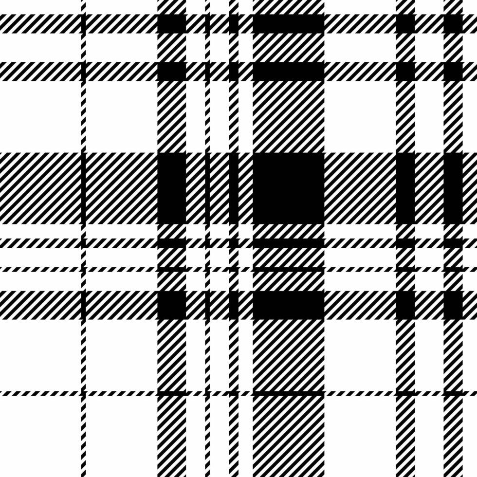 Cozy texture background fabric, latin check tartan. Stationary plaid pattern seamless textile in white and black colors. vector