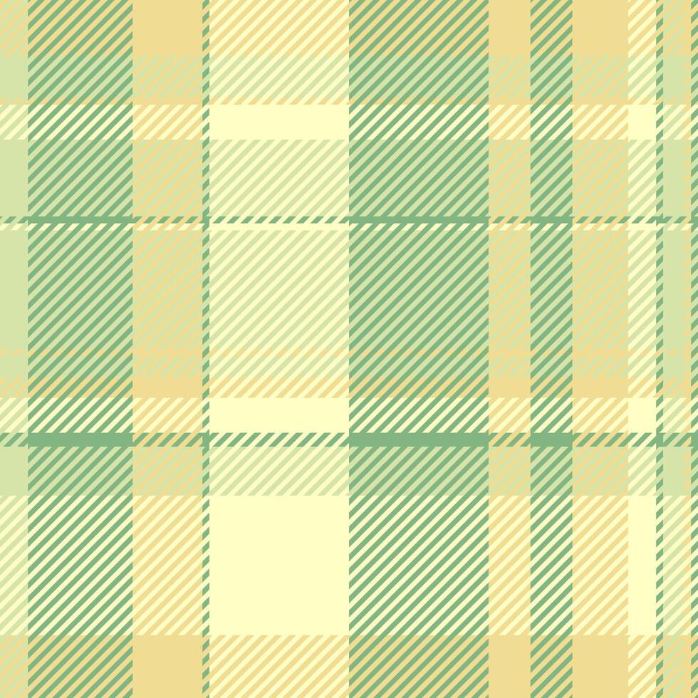 New check seamless background, daisy pattern tartan fabric. Customizable textile plaid texture in light and pastel colors. vector