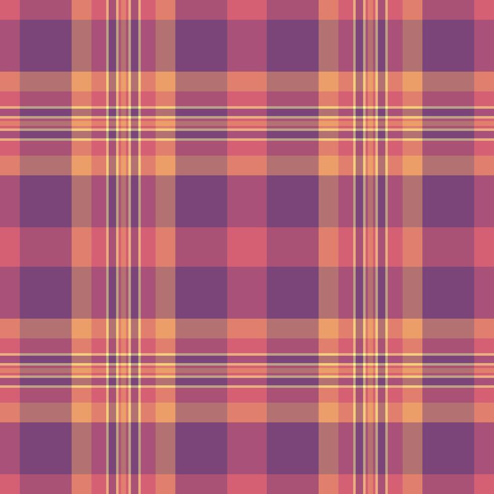 A beautiful, seamless plaid pattern in muted orange, purple, and beige tones. Perfect for textile design, website backgrounds, or crafting projects. vector