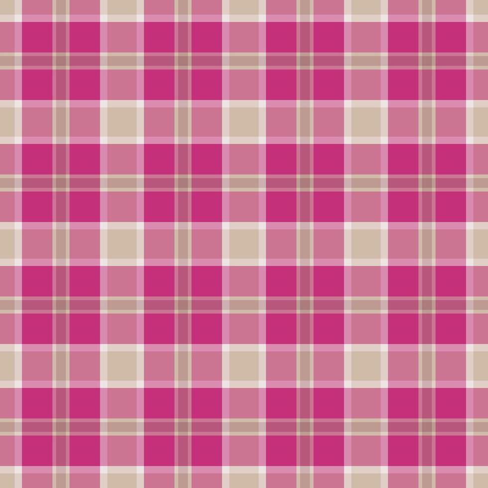 Elegant pink and beige plaid pattern. Perfect for textile design, scrapbooking, wrapping paper, or website backgrounds. The soft color palette offers a versatile and charming aesthetic. vector