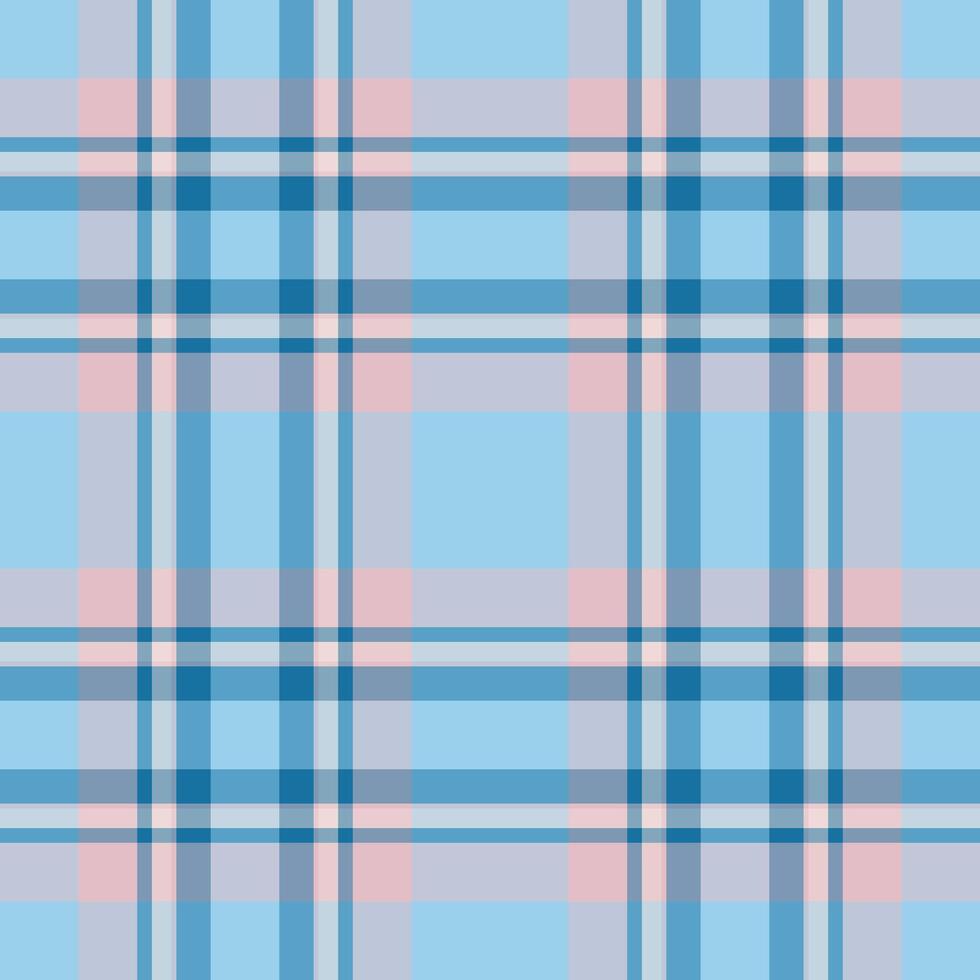 Printout textile background, summer pattern seamless check. Manufacture fabric tartan texture plaid in cyan and light colors. vector