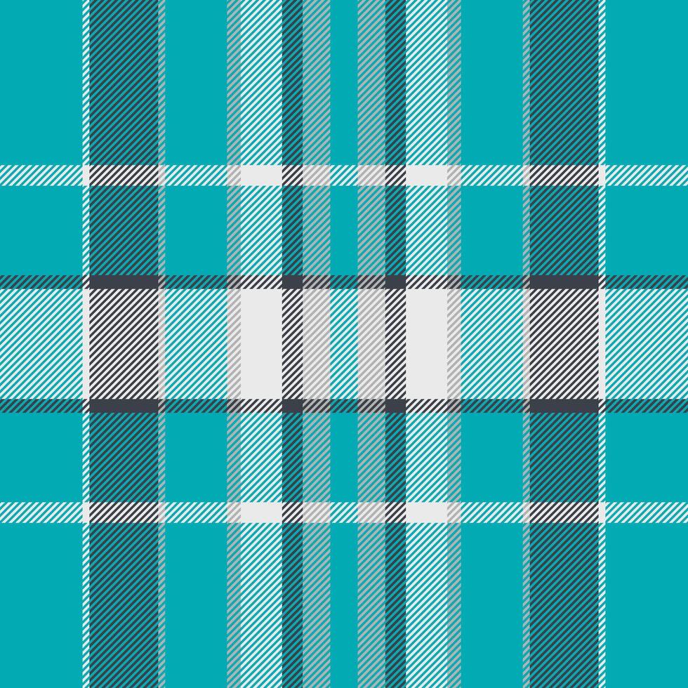 Tradition background seamless fabric, autumn texture check pattern. Glen plaid textile tartan in cyan and white colors. vector