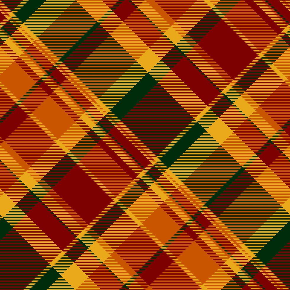Knit fabric texture, setting plaid background textile. List seamless check tartan pattern in maroon and orange colors. vector