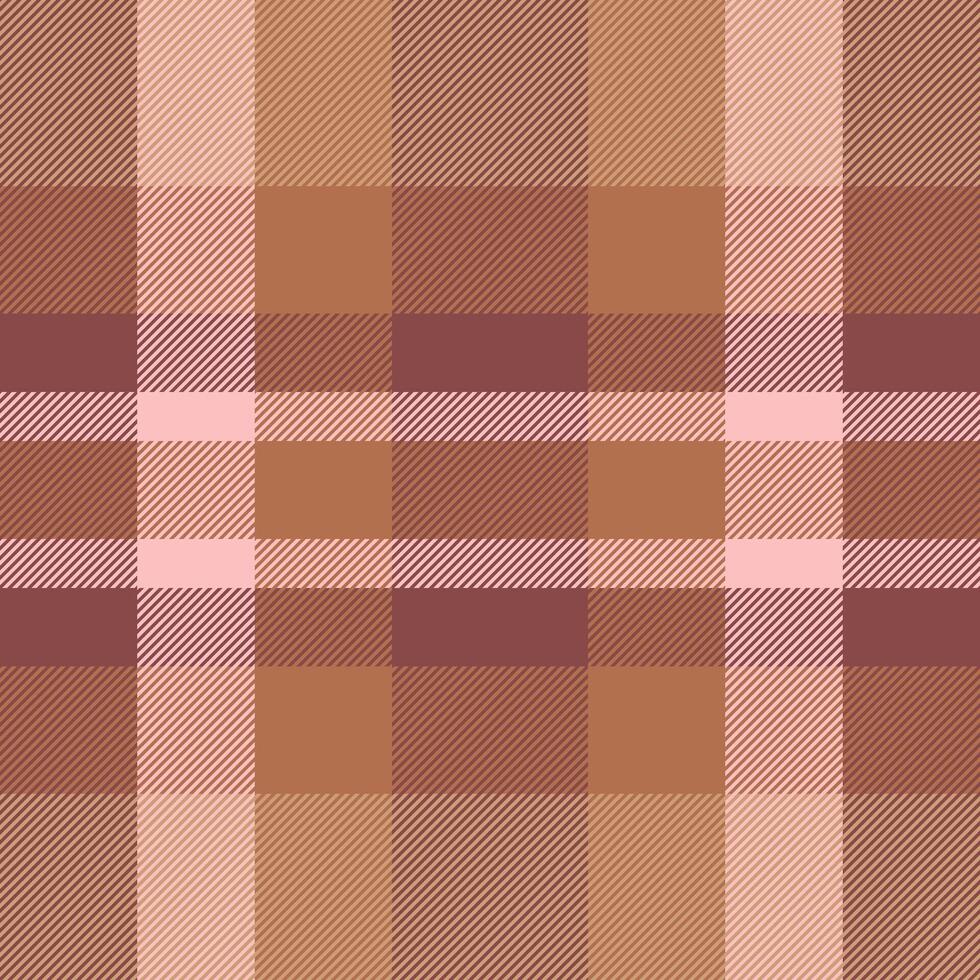 Platform check textile pattern, tough plaid seamless texture. Down tartan fabric background in orange and red colors. vector