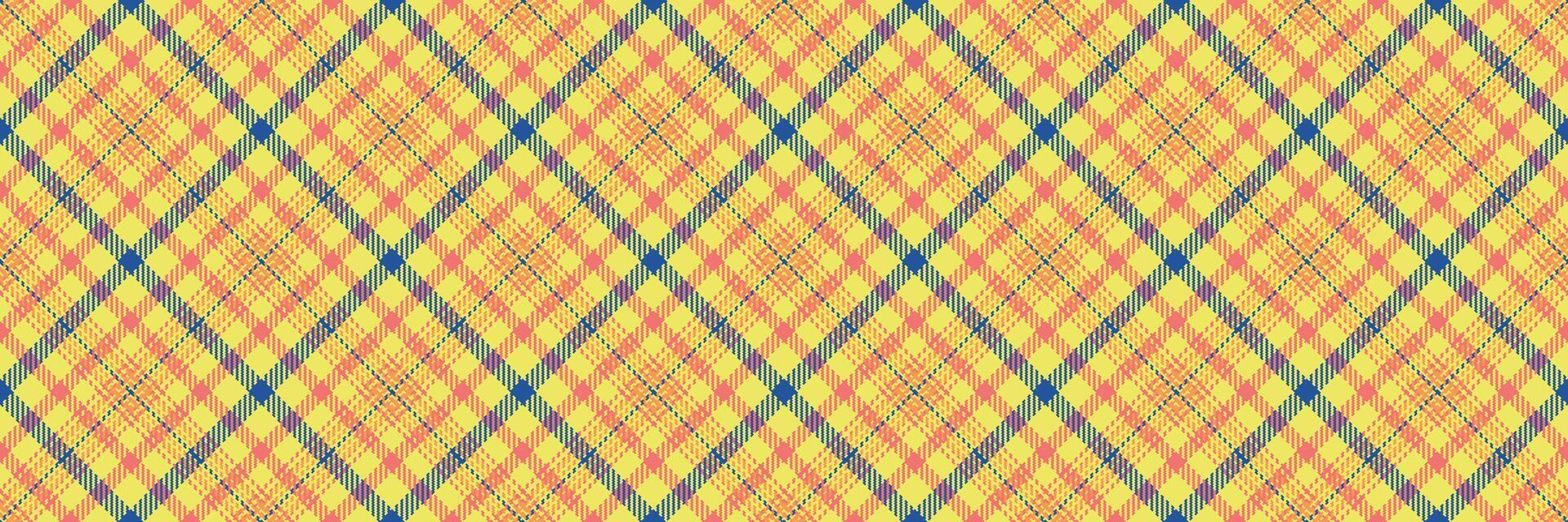 Tissue textile texture, swatch pattern tartan fabric. Us background plaid seamless check in yellow and red colors. vector