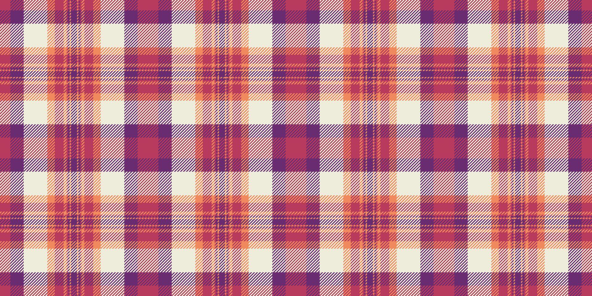A seamless, softtoned plaid pattern in warm coral, mauve, and creamy white. Perfect for textile designs, website backgrounds, or crafting projects. vector