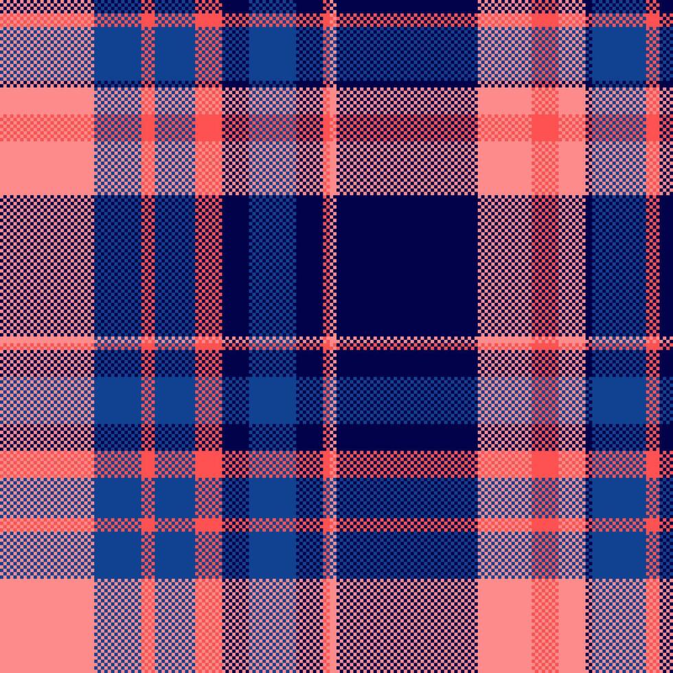 Warp background pattern seamless, single fabric plaid . Neutral textile check tartan texture in dark and blue colors. vector