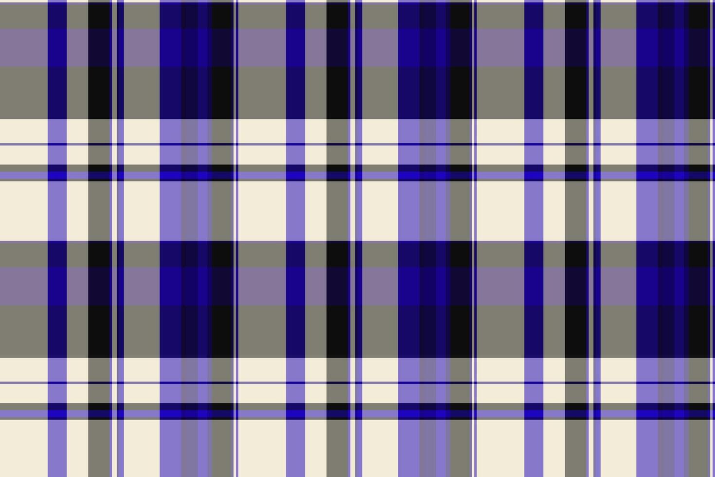 Stylish blue, gray, and cream plaid pattern. Perfect for textile design, website backgrounds, or fashion projects. Clean lines and vibrant colors create a versatile and modern aesthetic. vector
