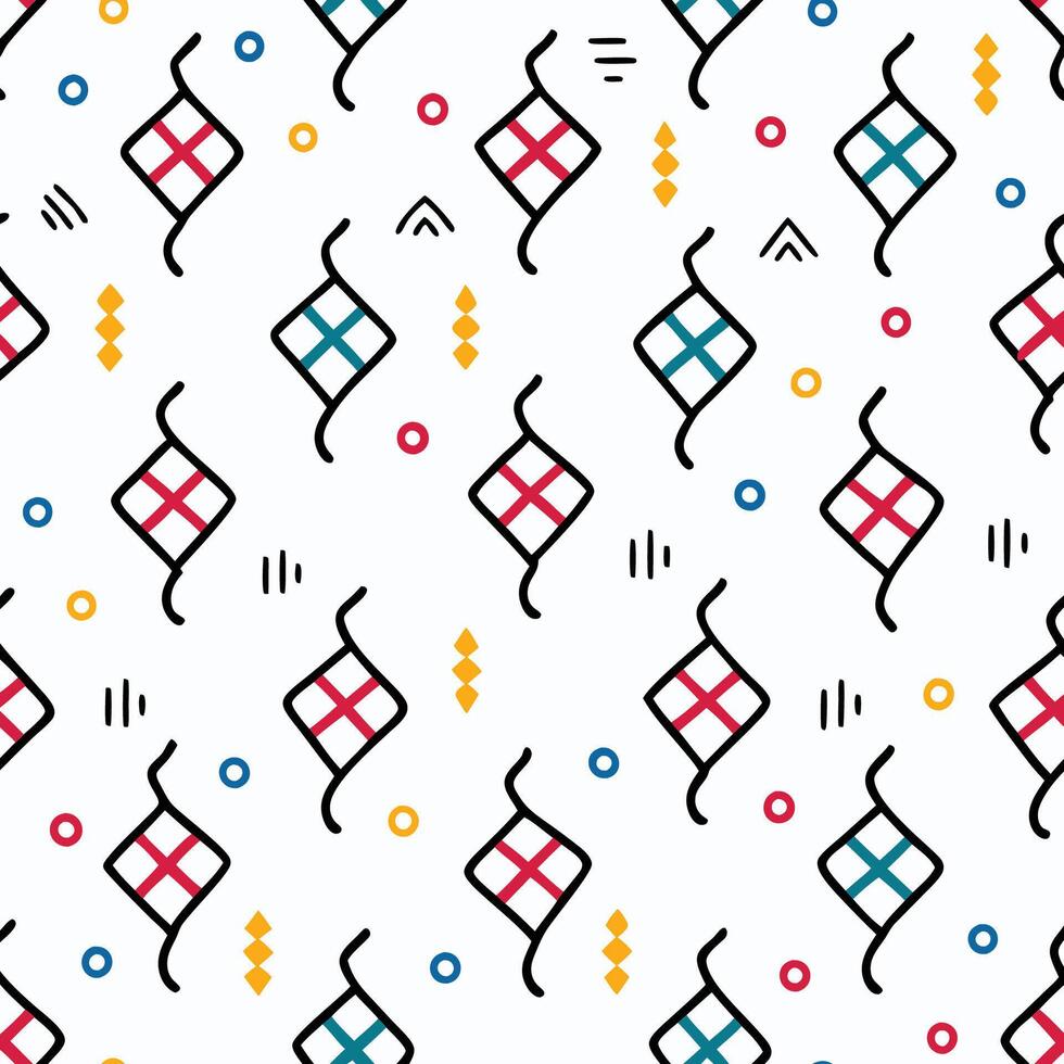 a colorful pattern with geometric shapes and lines on a white background vector