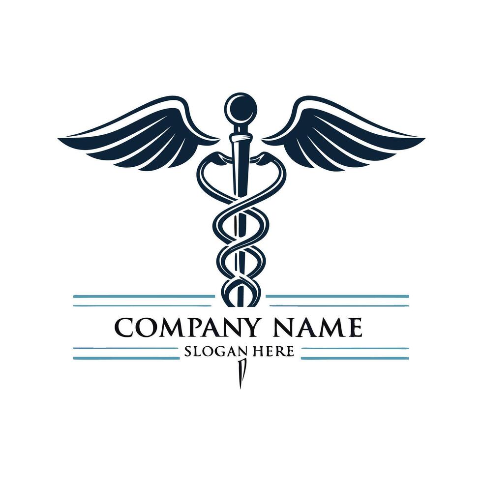 medical symbol with a caduceus and a staff on a white background vector