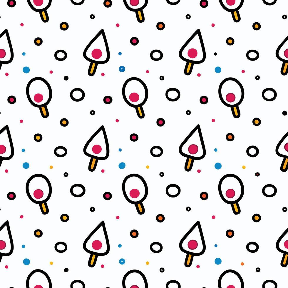 ice cream popsicle pattern with polka dots and dots on a white background vector
