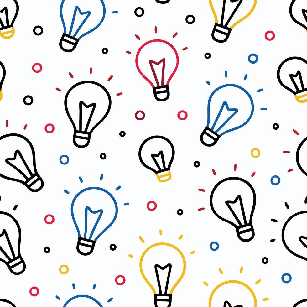 light bulb seamless pattern illustration vector