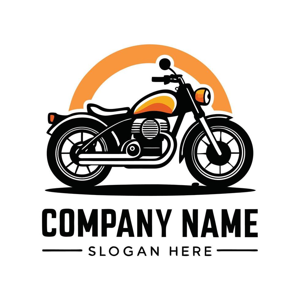 motorcycle logo design template on a white background vector